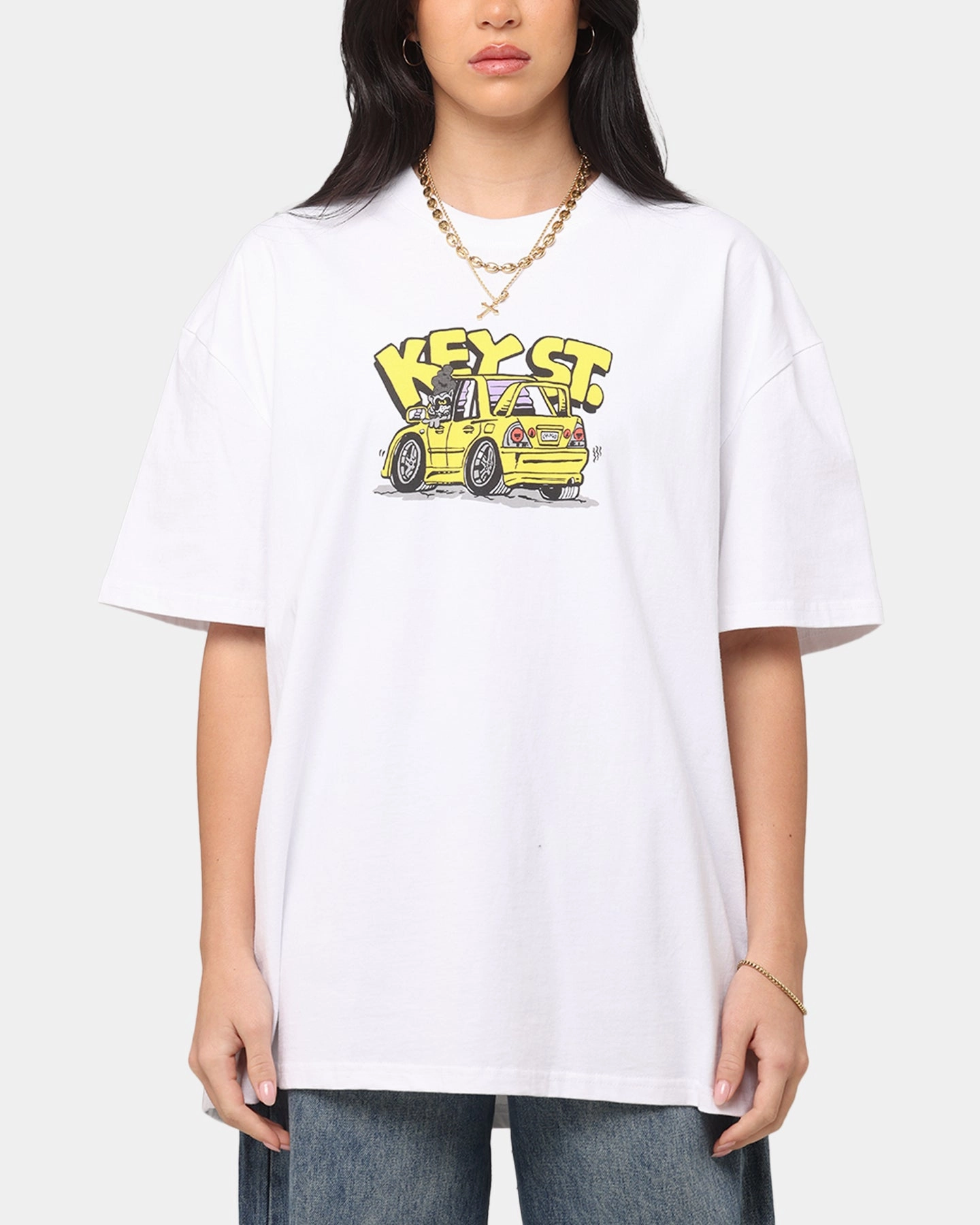 proper length Soft touch finish Key Street X FRKO Racoons T-Shirt White