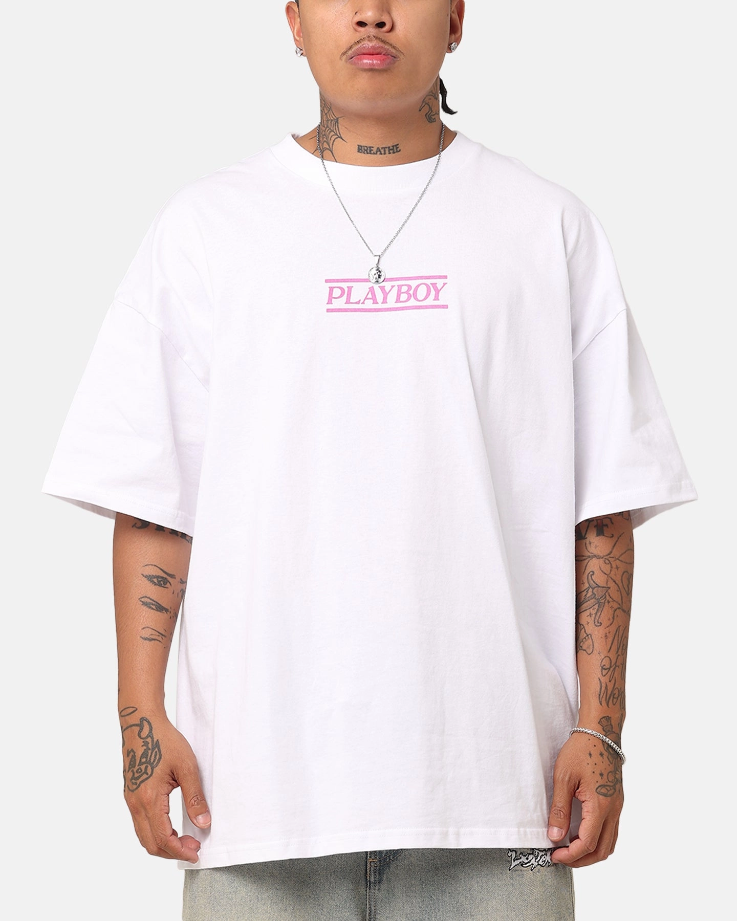 Fashion Essential Playboy The Kiss T-Shirt White/Pink