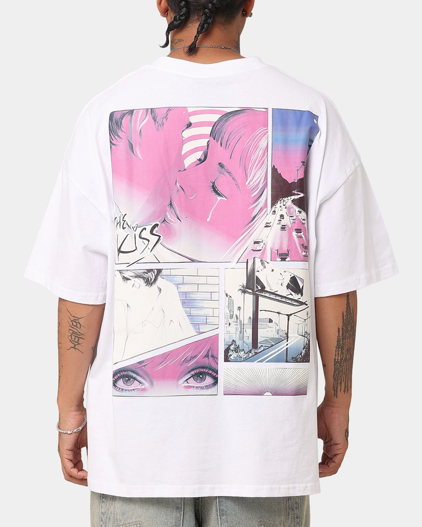 Playboy The Kiss T-Shirt White/Pink Wrinkle-Free