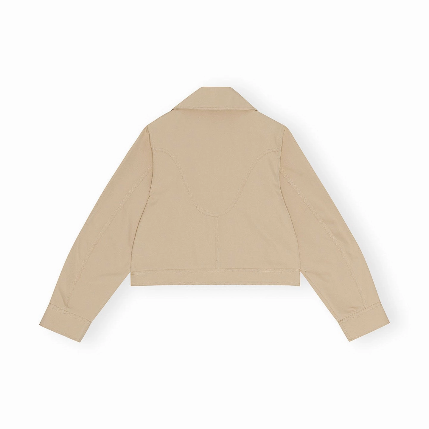Ganni Heavy Twill Short Jacket 'Khaki' Magnetic Closure Options