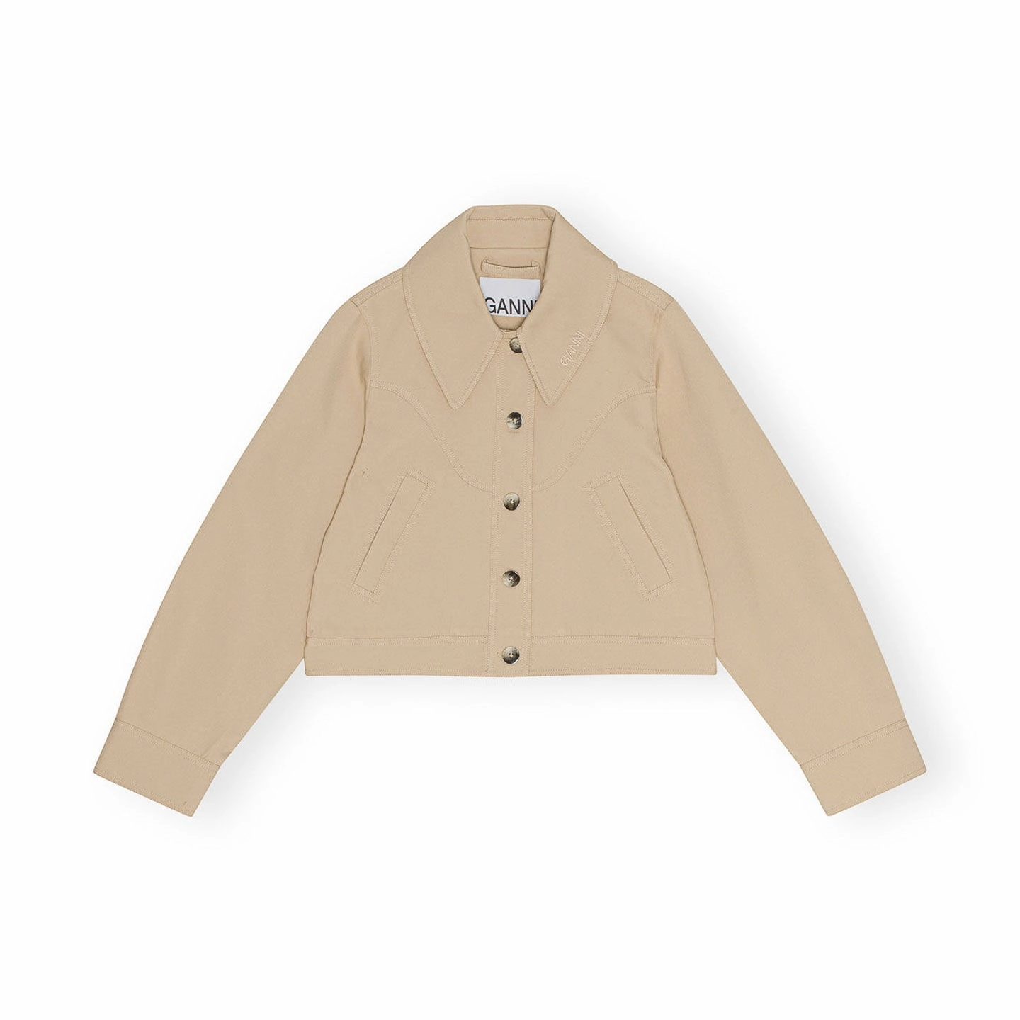 HypoallergenicMaterial Ganni Heavy Twill Short Jacket 'Khaki'
