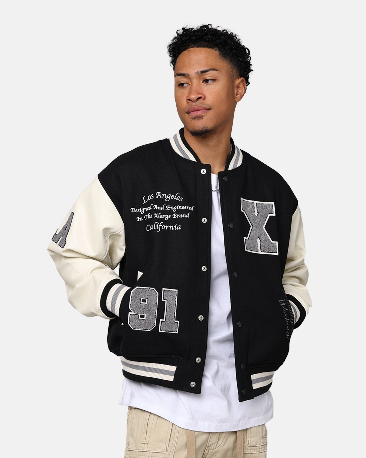 X-Large OG Logo Varsity Jacket Black warm material