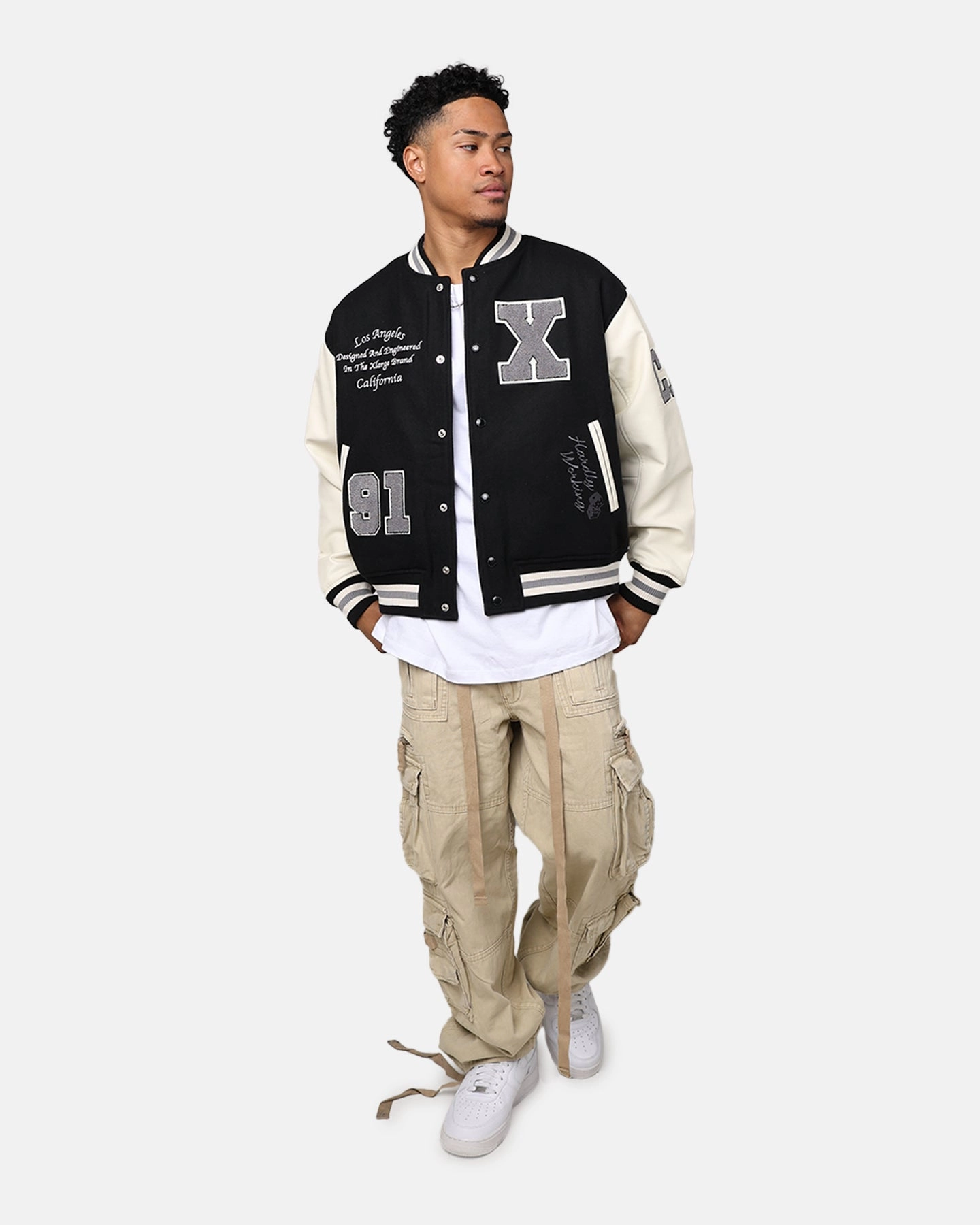 X-Large OG Logo Varsity Jacket Black Hydrostatic Rating Tested All-Season Outerwear
