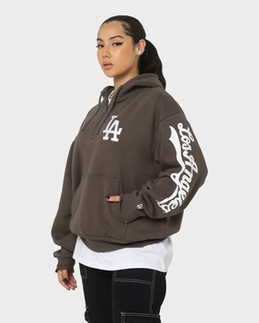 colorful New Era Los Angeles Dodgers Quarter Zip Hoodie Moss