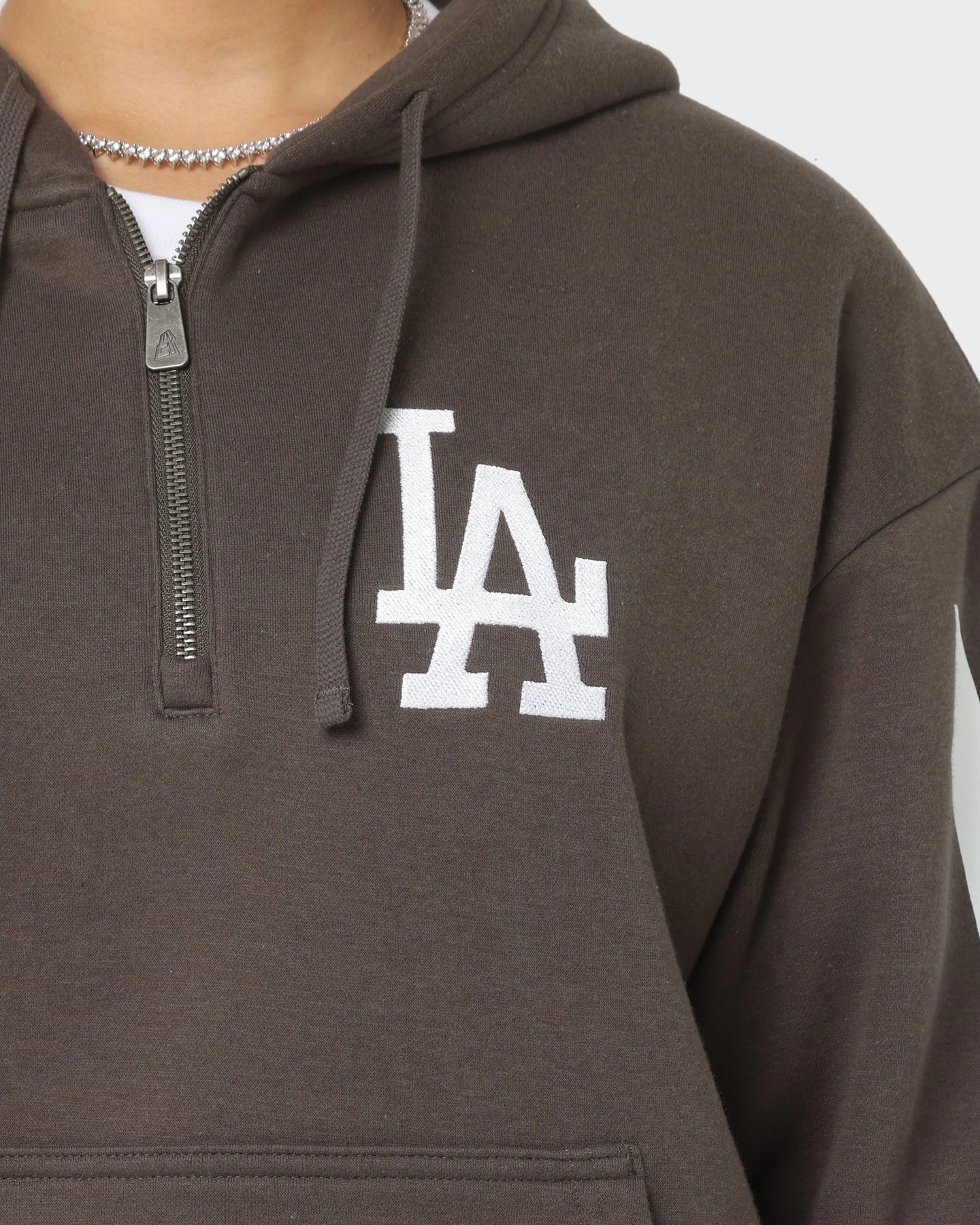 New Era Los Angeles Dodgers Quarter Zip Hoodie Moss File University