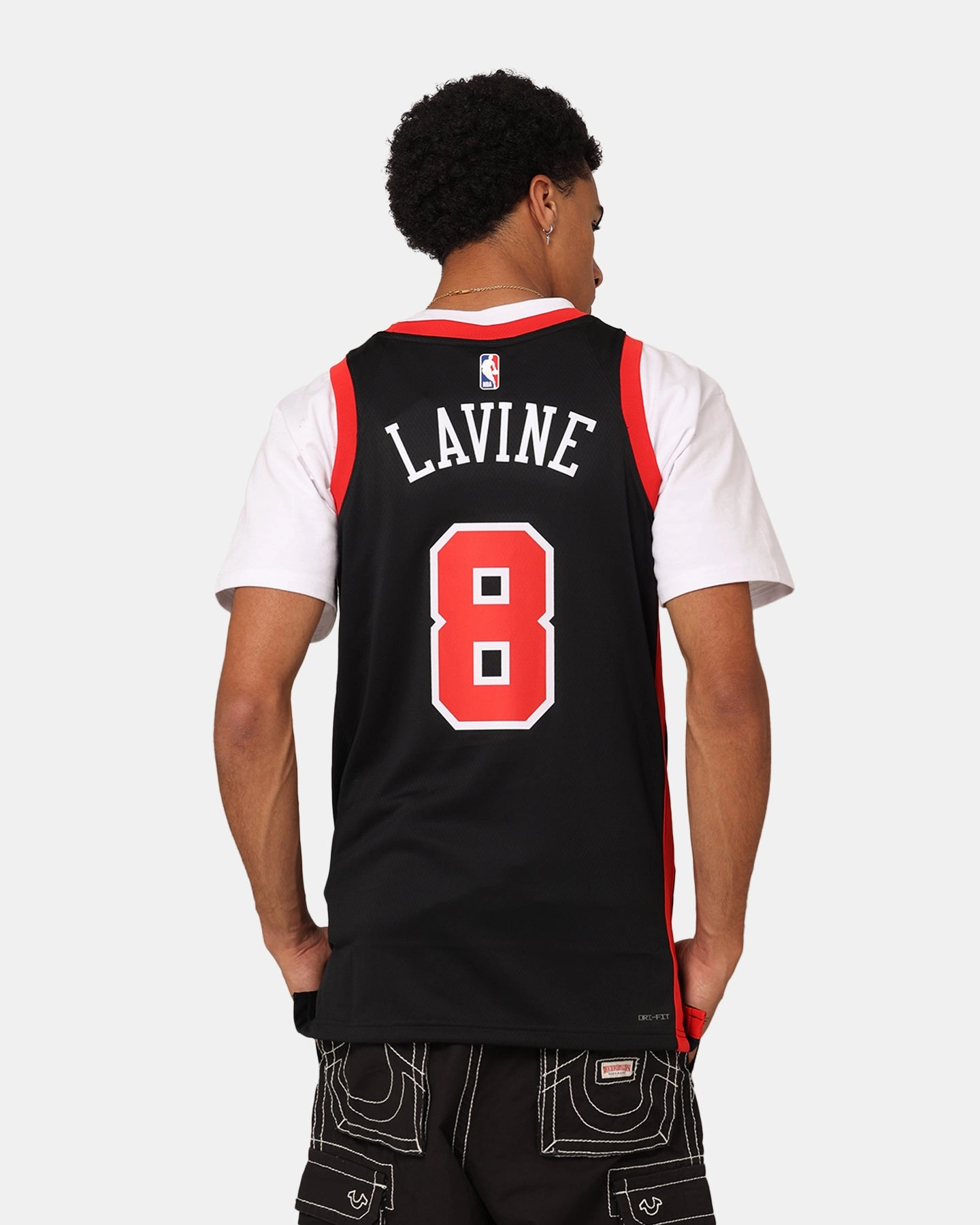 Colorfast Dye Methods Breathable mesh Nike Chicago Bulls Zach LaVine Dri-FIT Swingman Jersey Black