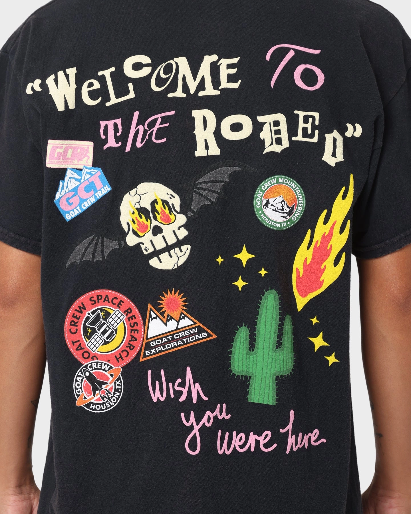 Goat Crew Welcome Vintage T-Shirt Black Wash Cool Fit