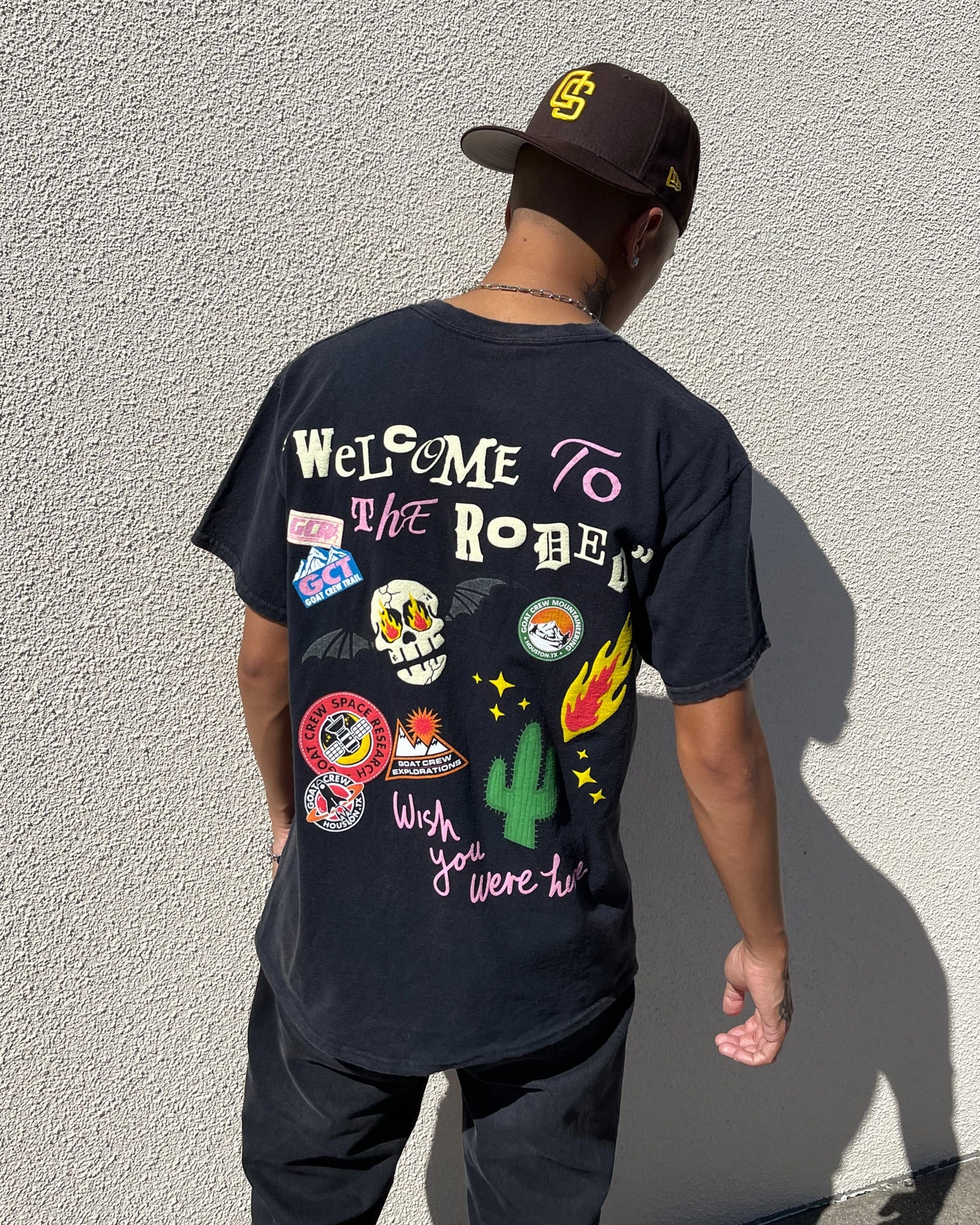 Goat Crew Welcome Vintage T-Shirt Black Wash Casual Layering