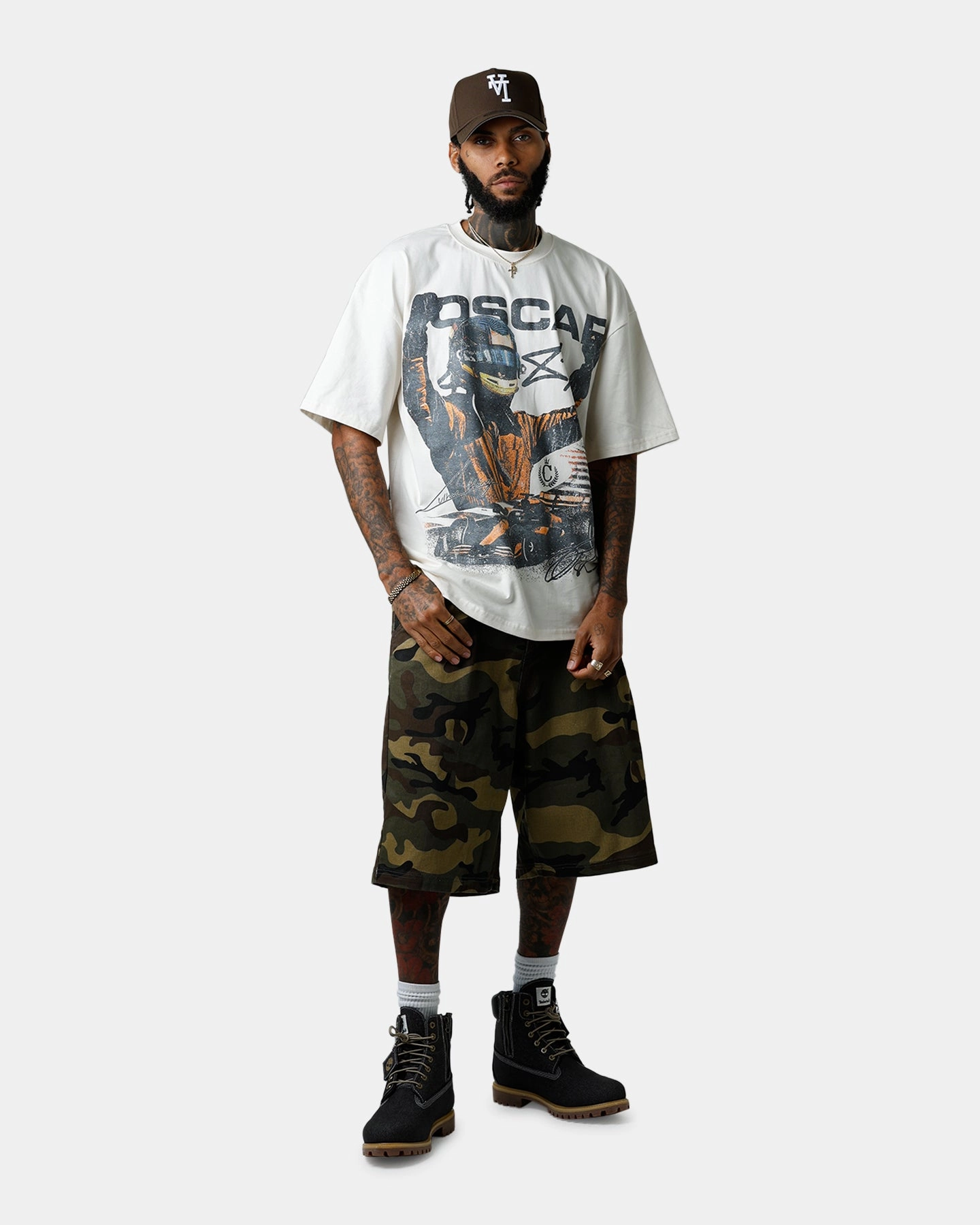 Culture Kings X Mclaren Oscar Piastri 'Vegas Grand Prix 2024' Signature T-Shirt Off White DropShoulderDesign