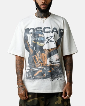 Culture Kings X Mclaren Oscar Piastri 'Vegas Grand Prix 2024' Signature T-Shirt Off White Heathered Fabric