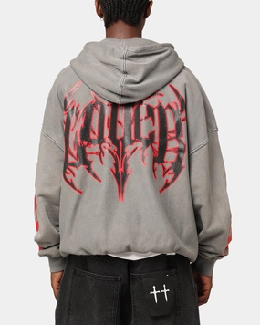 Warm and Cozy Full length Loiter Metal Hoodie Washed Charcoal