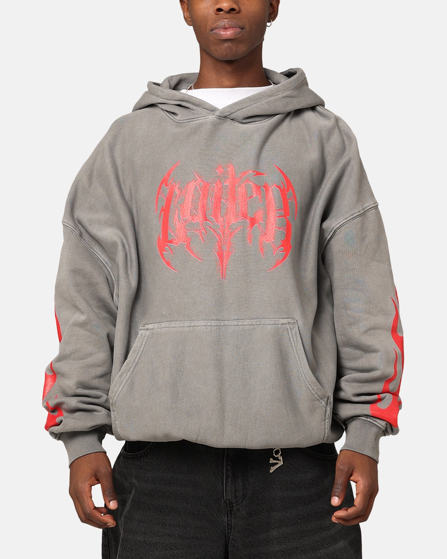Loiter Metal Hoodie Washed Charcoal Celebrate Insulated Interior