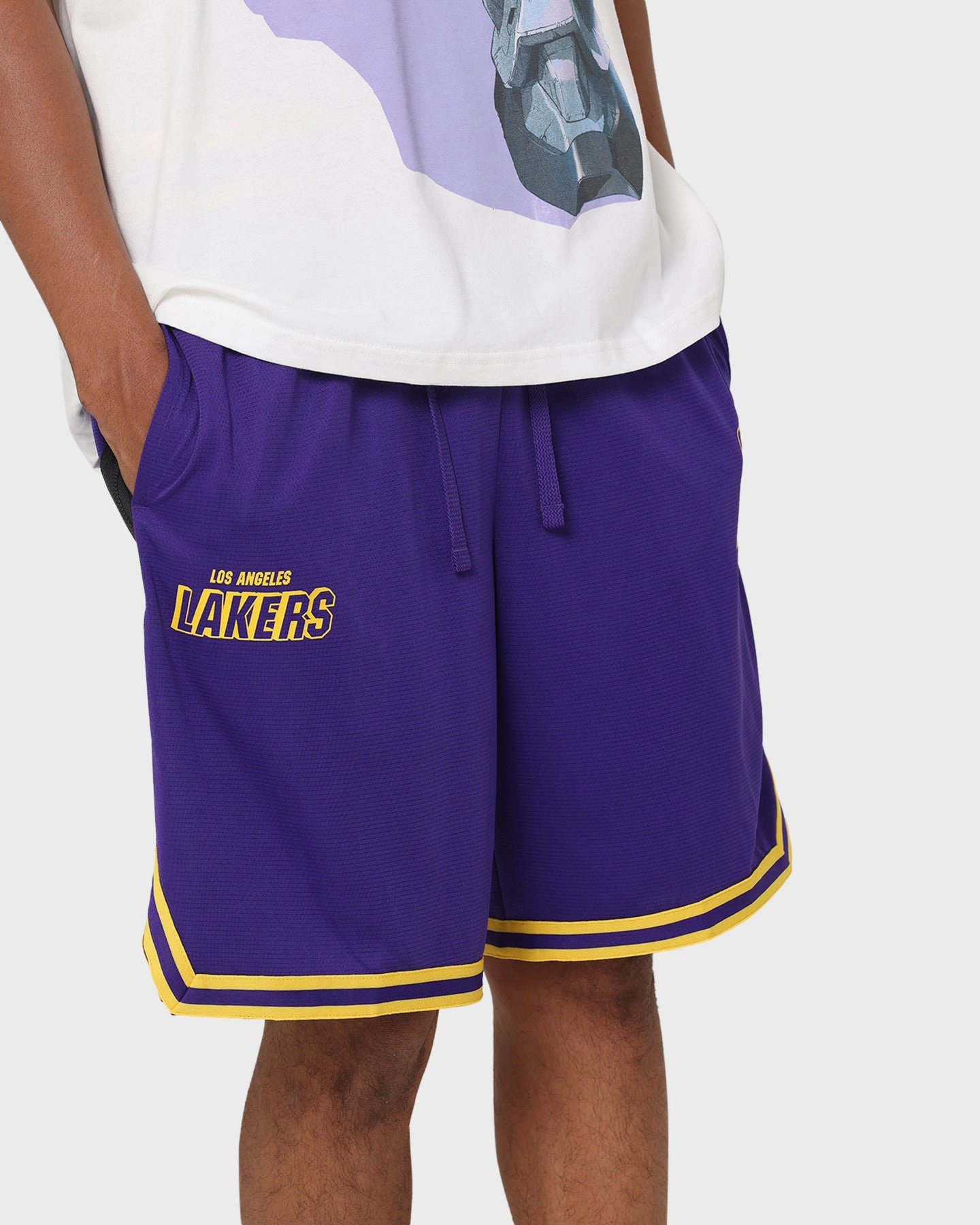 Relaxed Design Abrasion Resistant Edges Nike Los Angeles Lakers Courtside Nike Dri-FIT NBA Shorts Field Purple