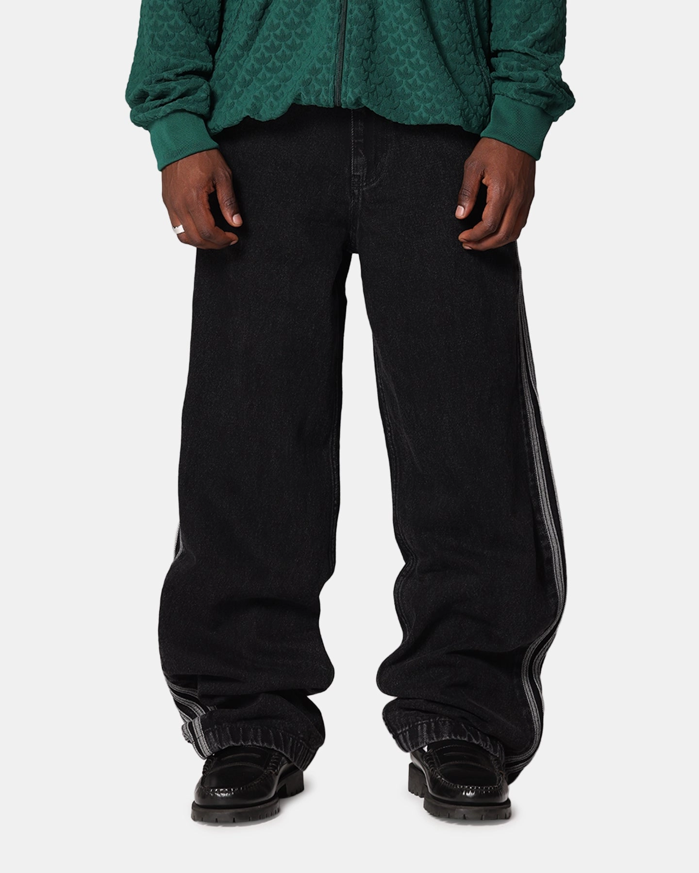 Adidas Adicolor Denim Firebird Pants True Black anti slip grip