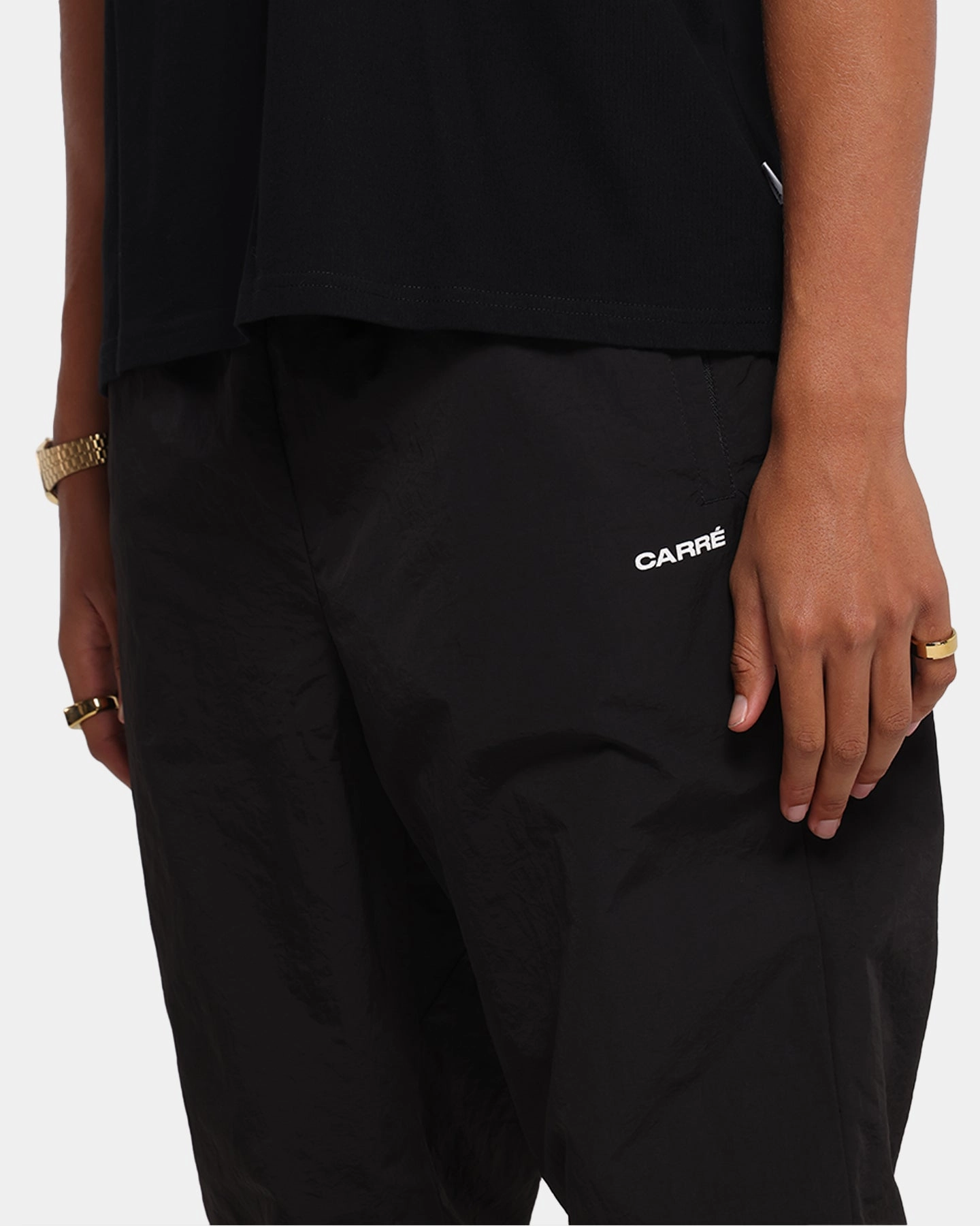 Weekend Style Lightweight Carre Star Shooter Track Pant Black