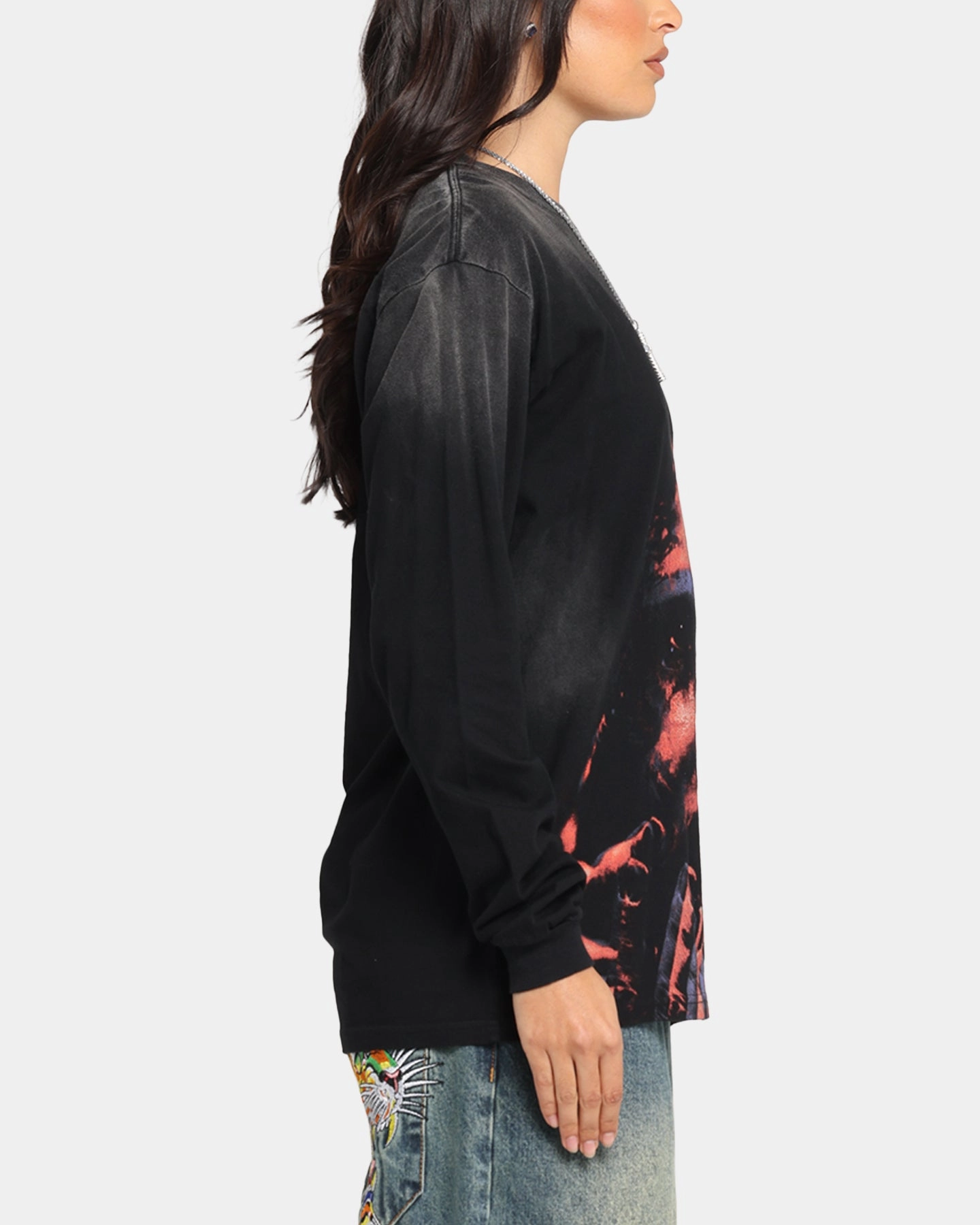 Slipknot Slipknot Long Sleeve T-Shirt Washed Black Essential Fashion Sublimation Printed Collar