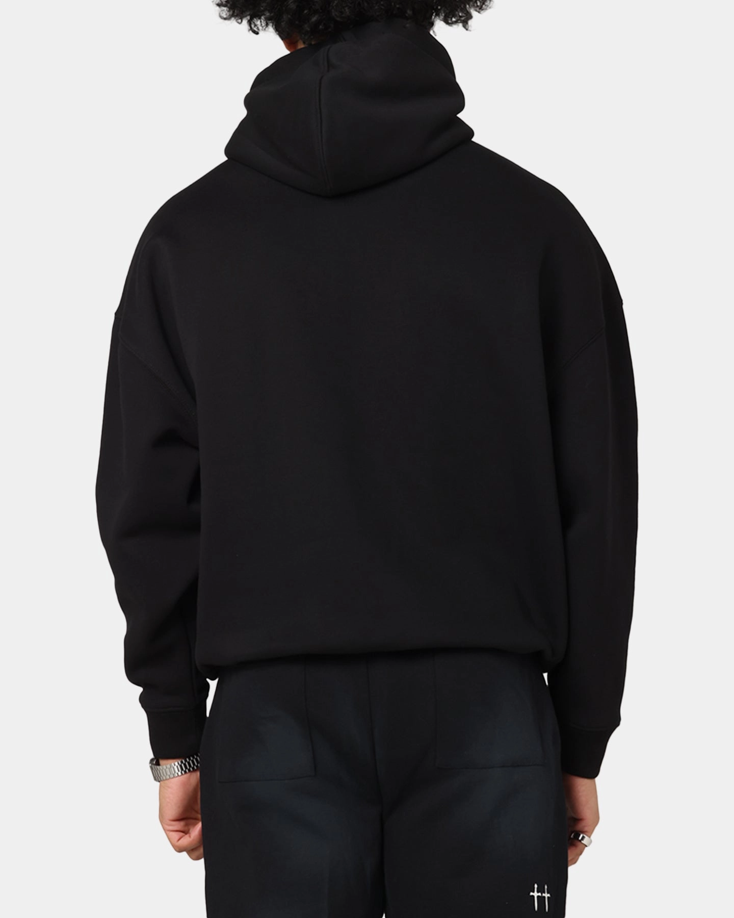 Saint Morta Muerte Boxy Hoodie Black Tension Relief Seams