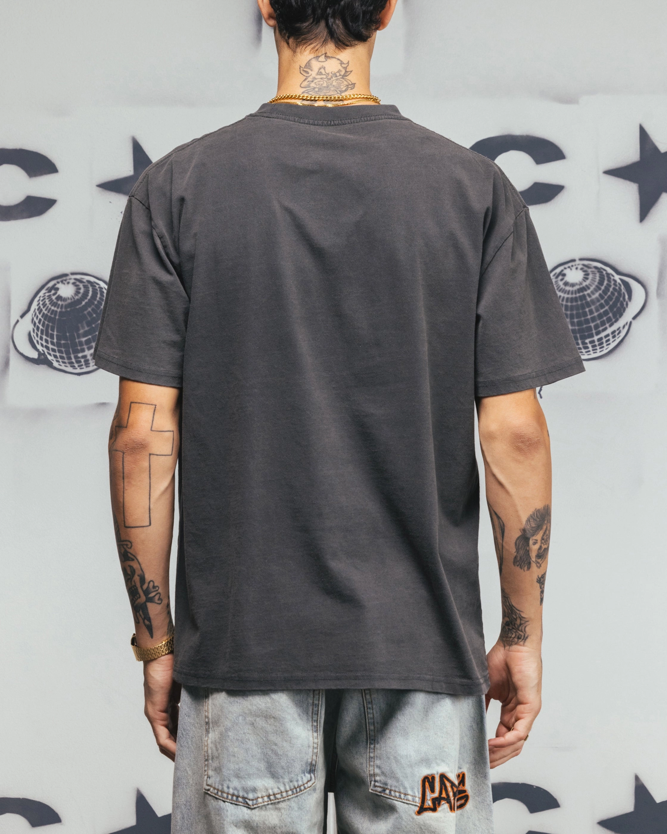 Carre Link T-Shirt Black Wash Ethically Sourced Materials