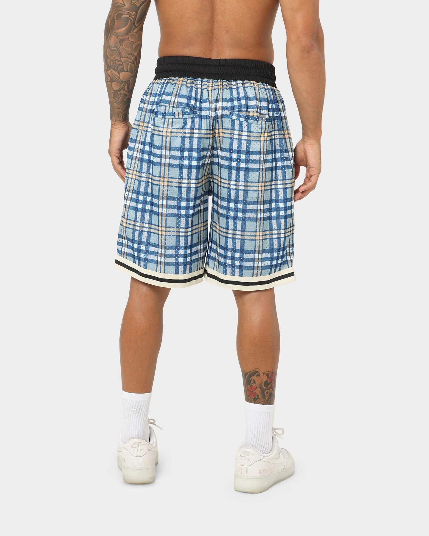 fitness industry Daywear EN ES Team Basketball Shorts Blue Plaid