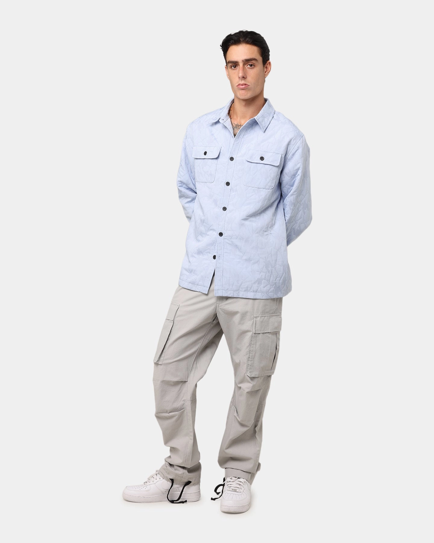 XXIII Nebula Textured Overshirt Blue Casual Sophistication BBQ Party