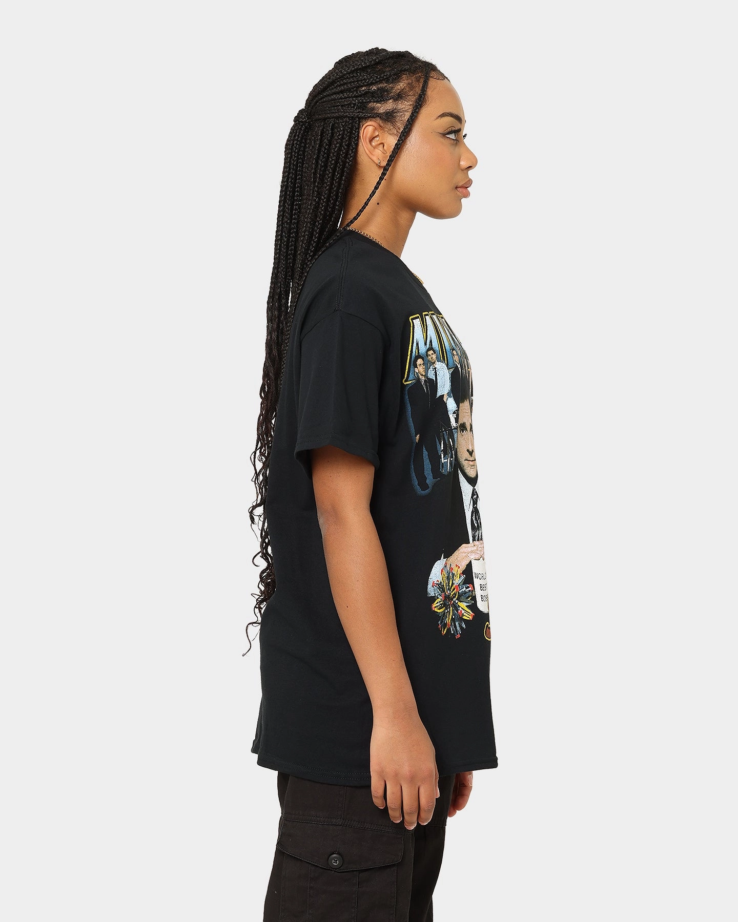 Comfy Layer Wear American Thrift X The Office Michael Scott Vintage T-Shirt Black