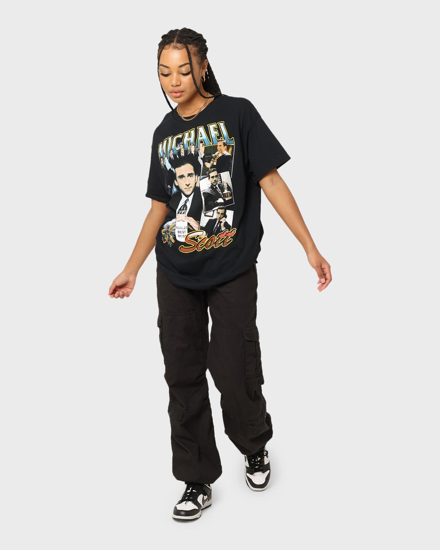 Layered Style American Thrift X The Office Michael Scott Vintage T-Shirt Black