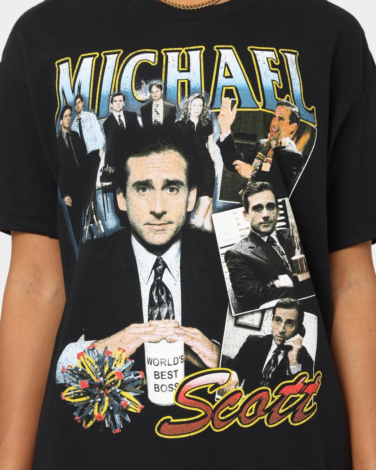 Cool Layering American Thrift X The Office Michael Scott Vintage T-Shirt Black