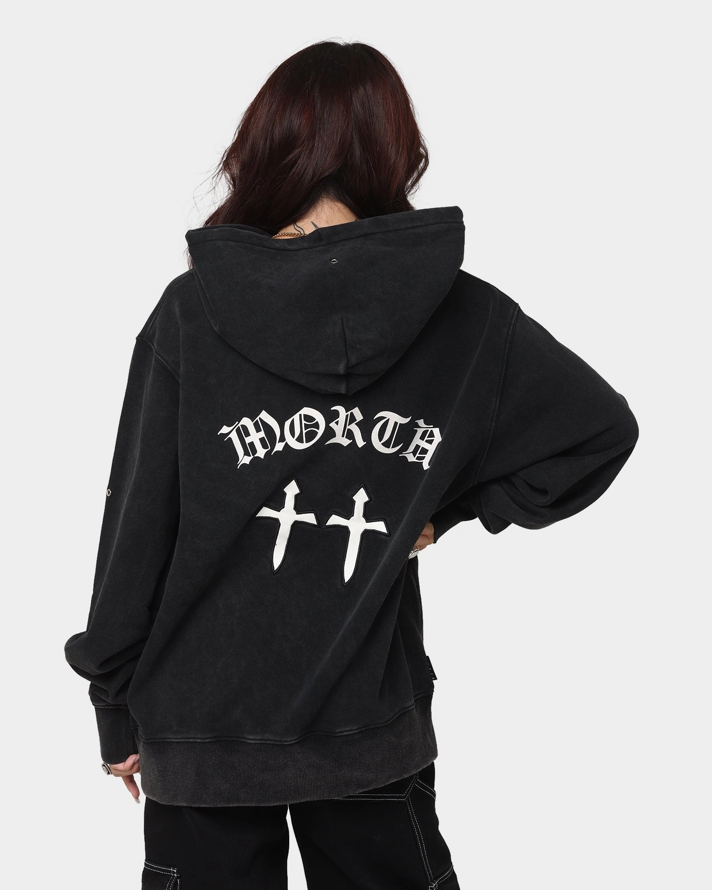 Saint Morta Day Of The Dead Hoodie Vintage Black ReversibleStyle