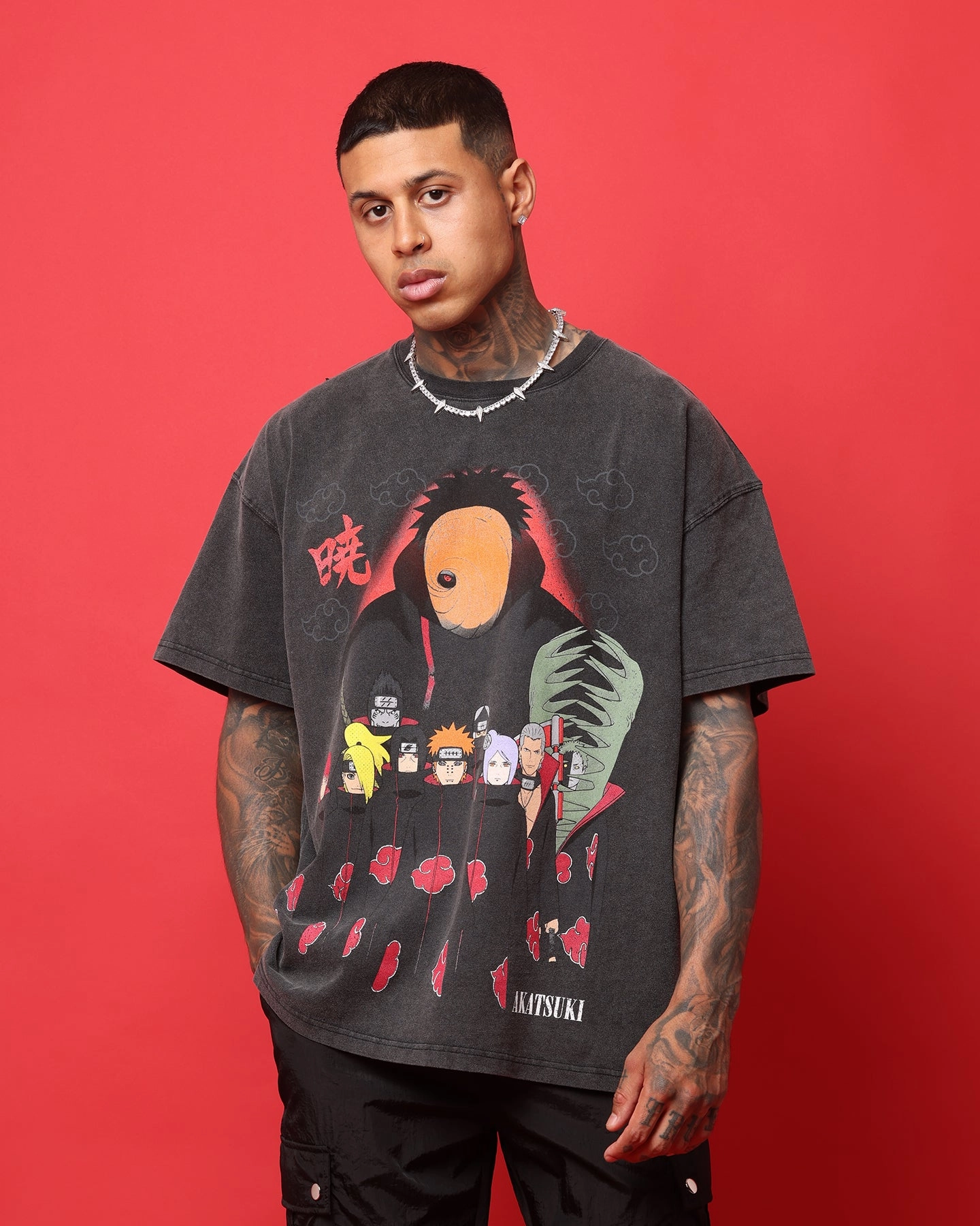 Goat Crew X Naruto Akatsuki Organic Heavyweight Vintage T-Shirt Vintage Black SeamlessConstruction