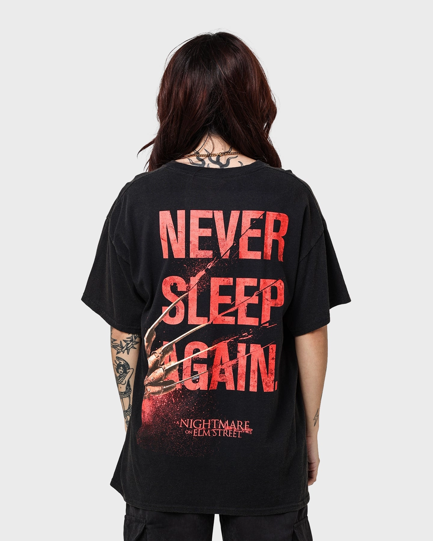 American Thrift X A Nightmare on Elm Street Never Sleep Vintage T-Shirt Vintage Black Seasonal Wear Sporty Appeal