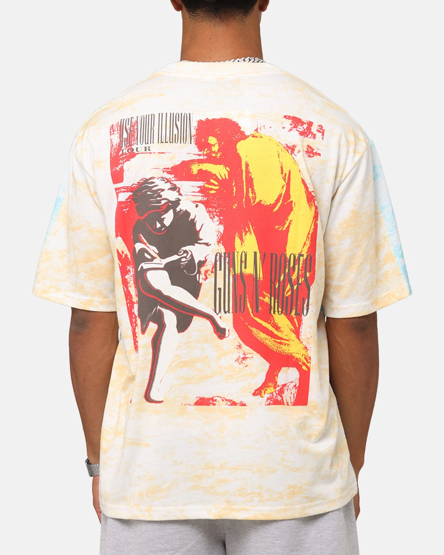 Daily Style Guns N Roses Roses All Over T-Shirt Washed White