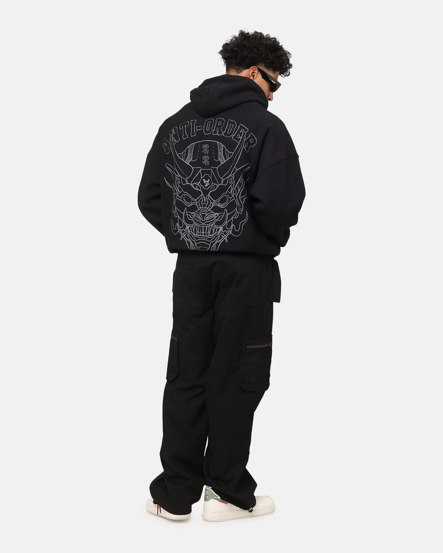 rainy - day gear The Anti Order Akuma Boxy Hoodie Black/Grey