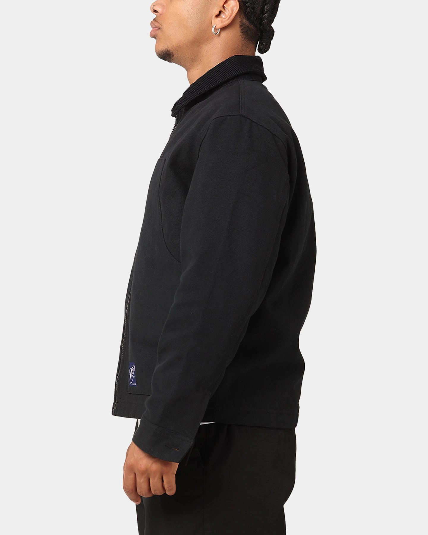 Weather resistant Full Length Front Zipper Carre Wares Jacket Black