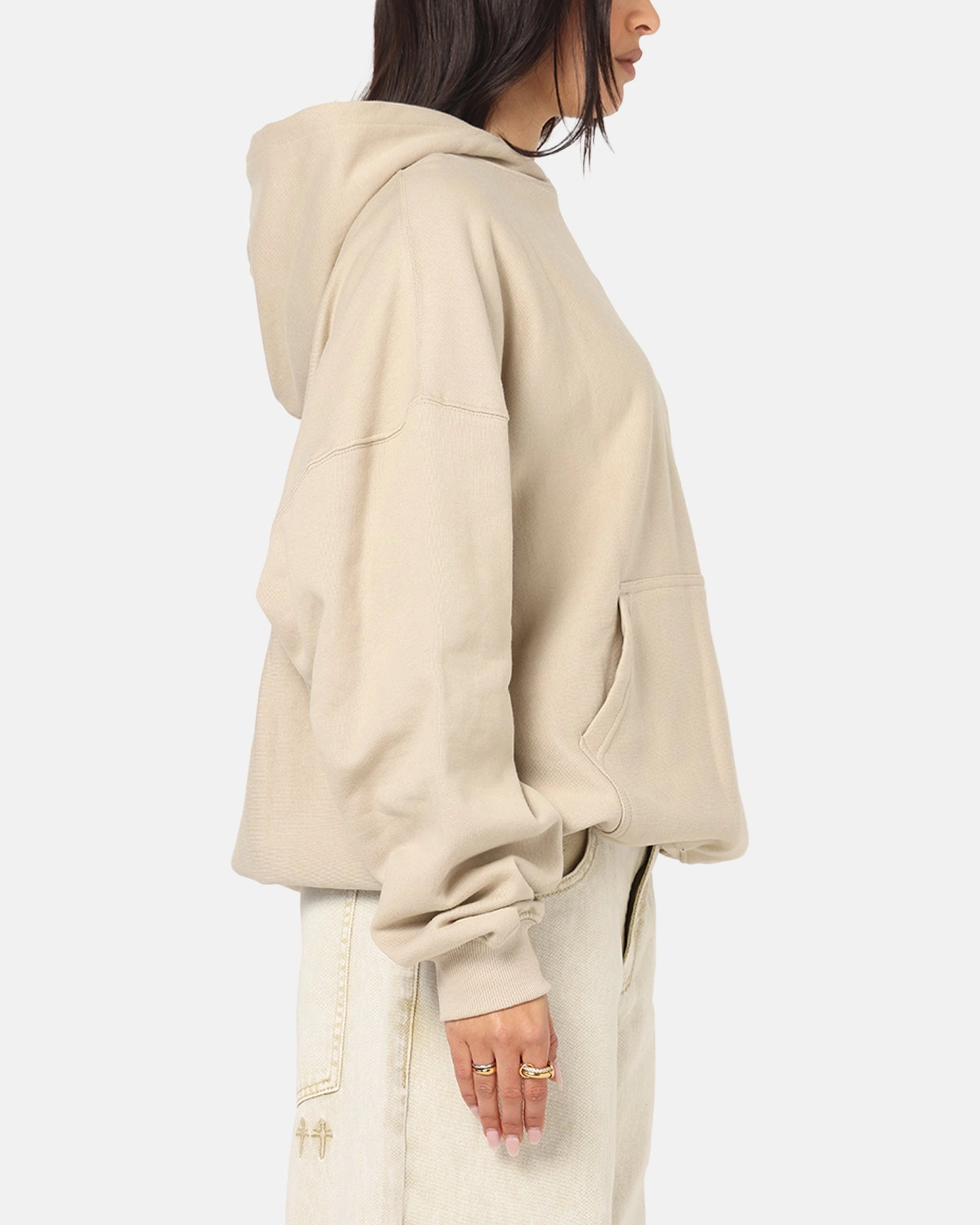 Seamless construction Anti Pilling Culture Kings Oversized Hoodie Stone