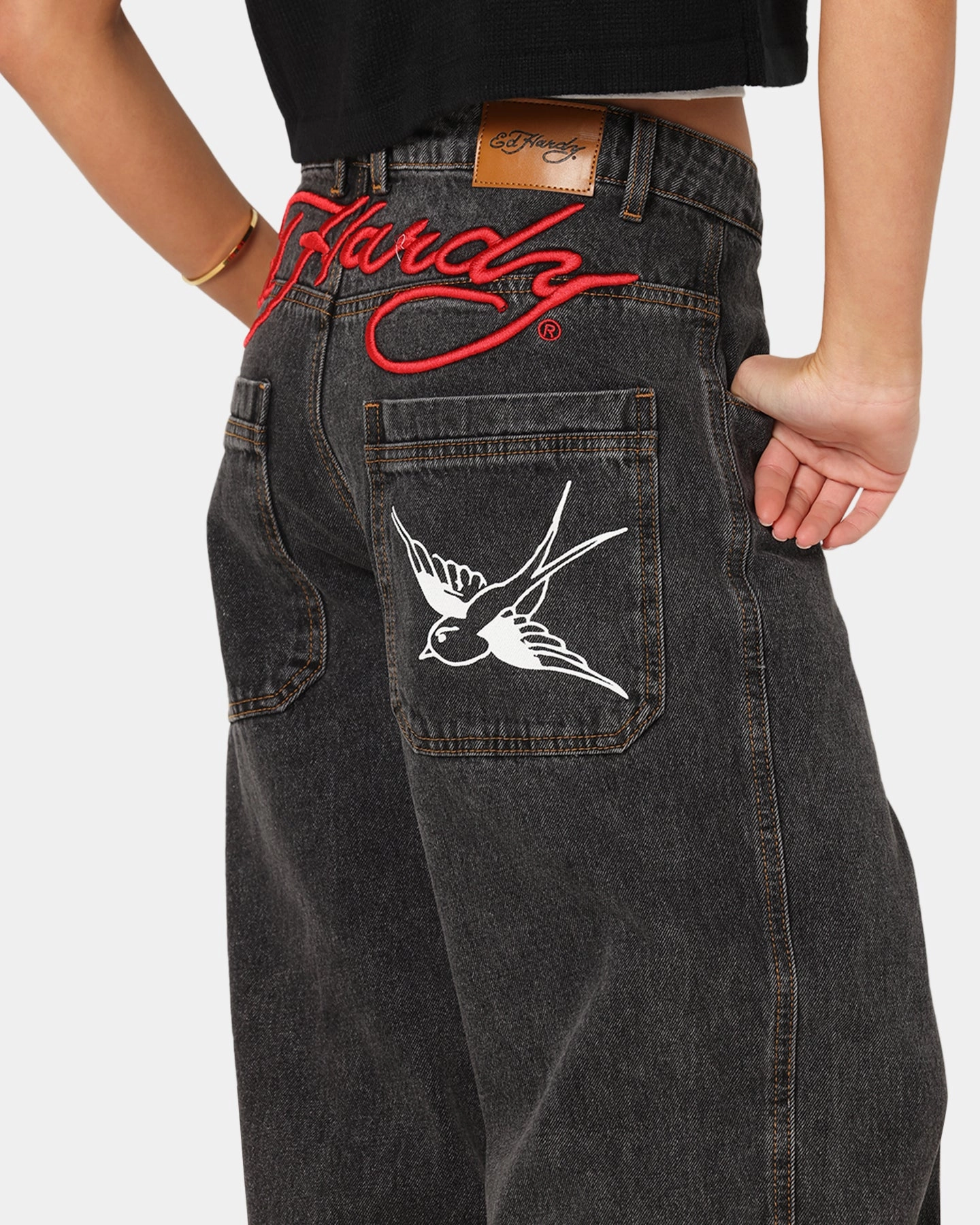 Ed Hardy Wide Leg Jeans Black Party Look Sunny Vibes Couple Look Lifestyle Choice