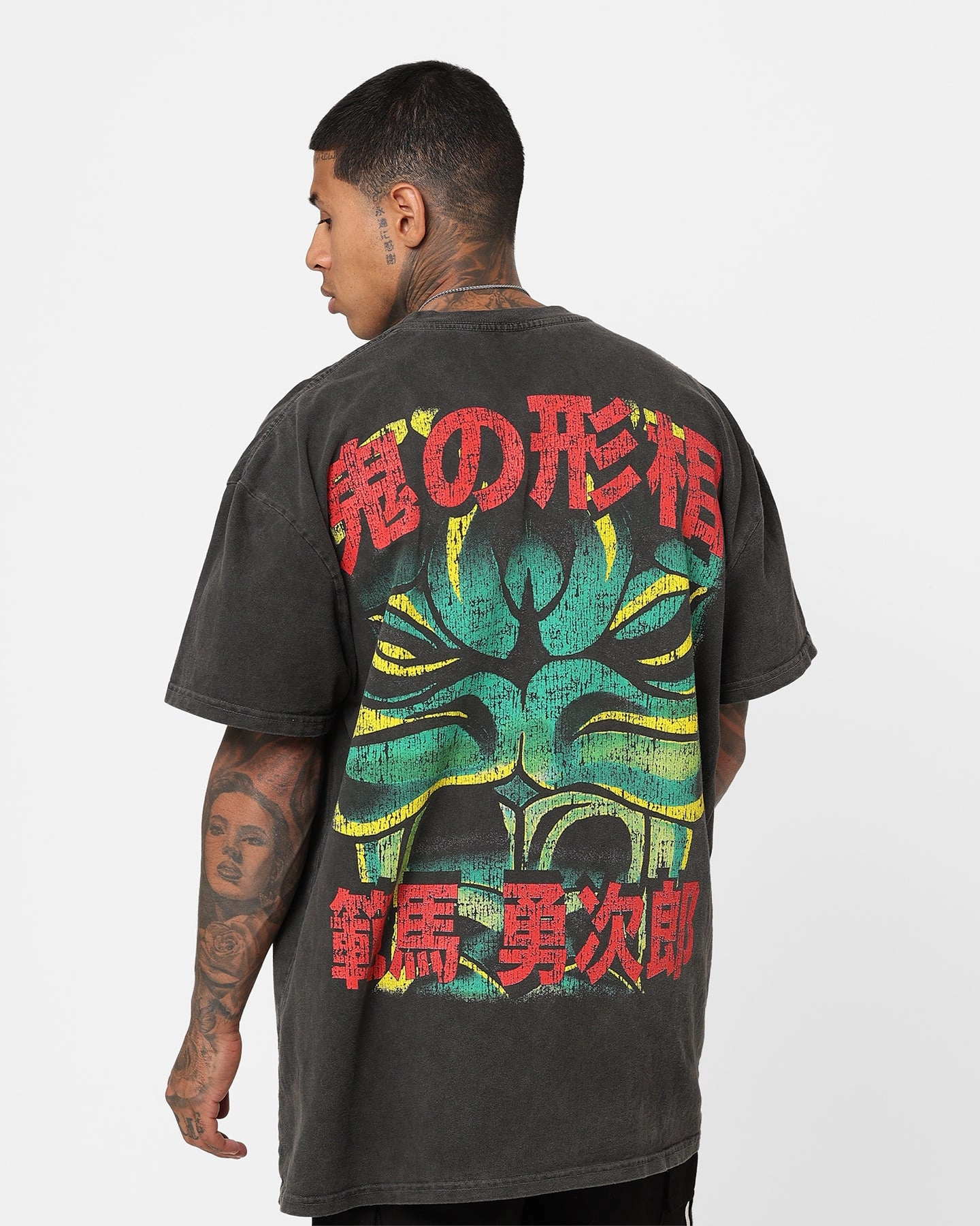 Goat Crew X Baki Yujiro Heavyweight Vintage T-Shirt Black Wash Chic and Cozy Casual Essential