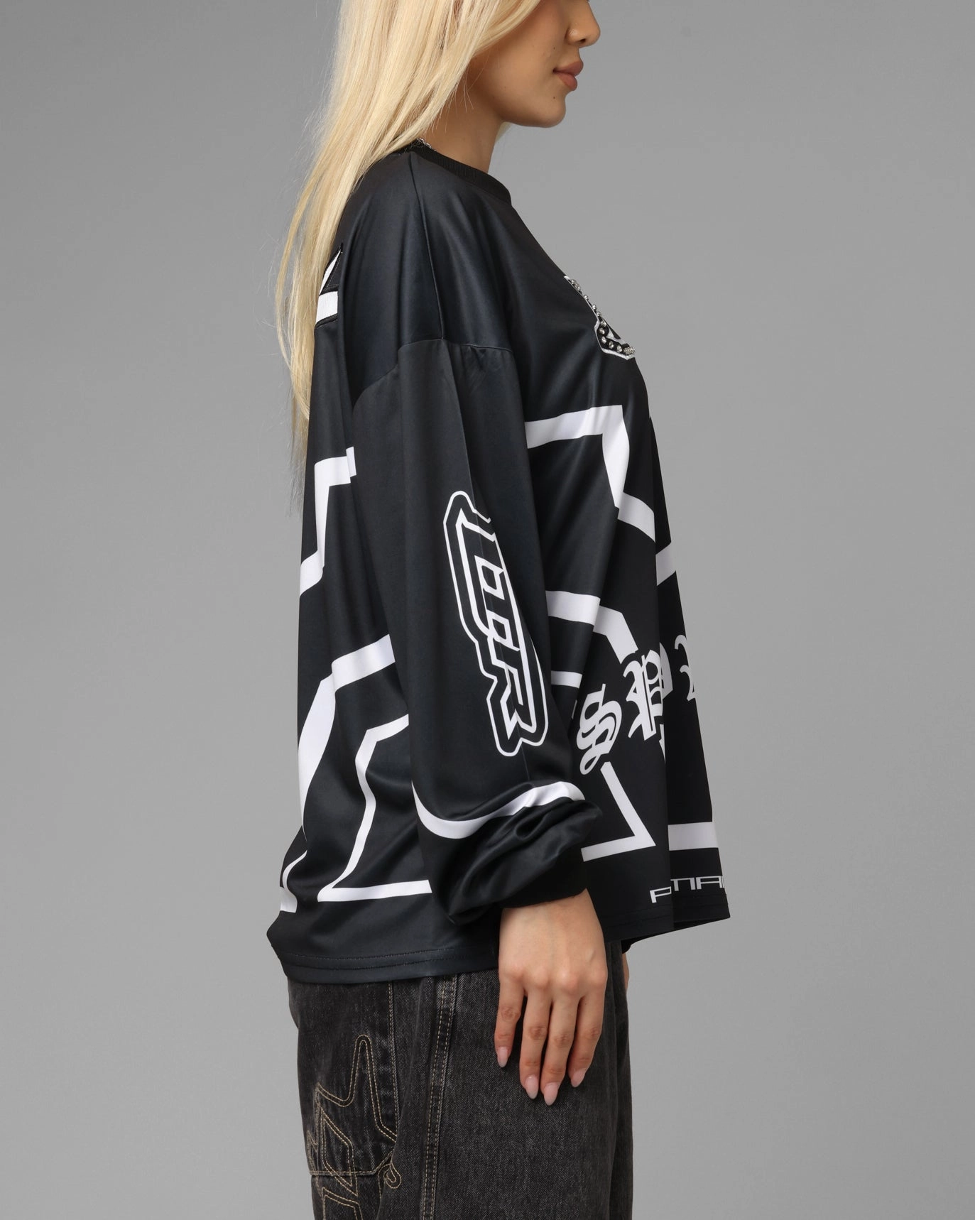 Loiter Thrill Racing Long Sleeve T-Shirt Black Anti-pilling
