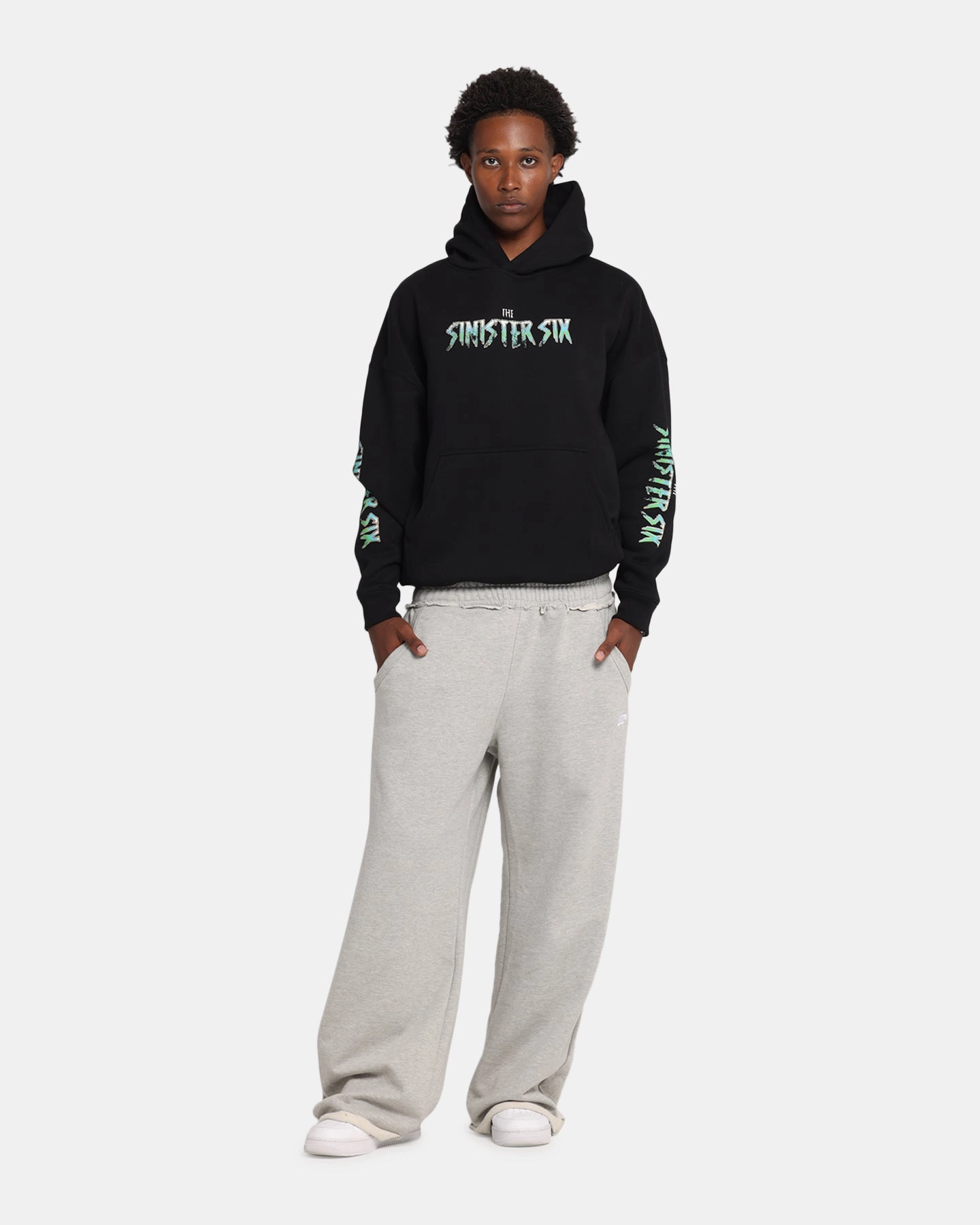 High Stretch Fabric Adjustable Cuffs Goat Crew Marvel Sinister Six Premium Hoodie Black