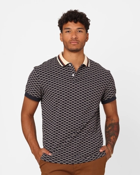 XXIII Printed Polo Shirt Navy Trendy Casual