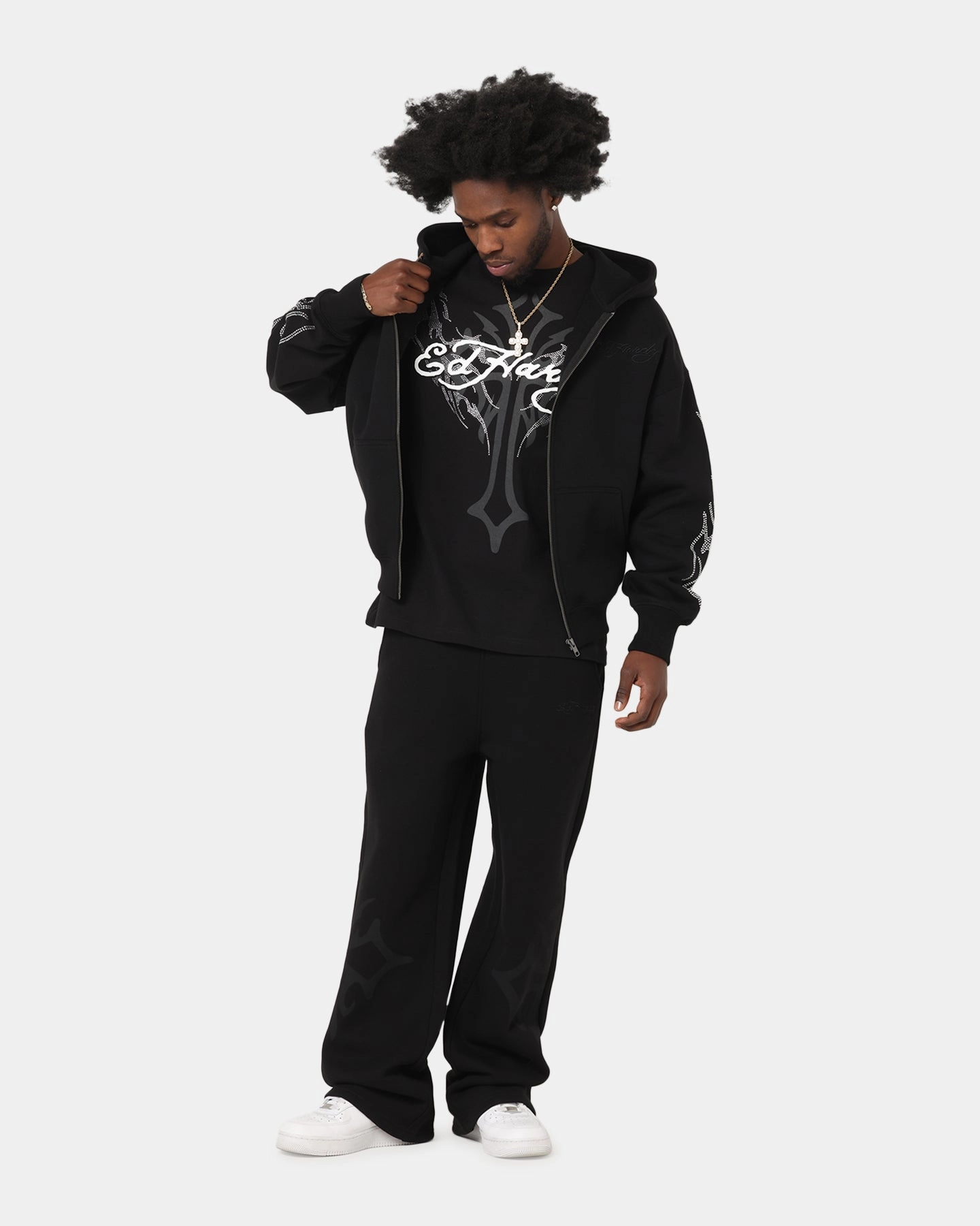 Comfy Essentials Wear Cotton comfort Ed Hardy Trinity Sweatpants Black