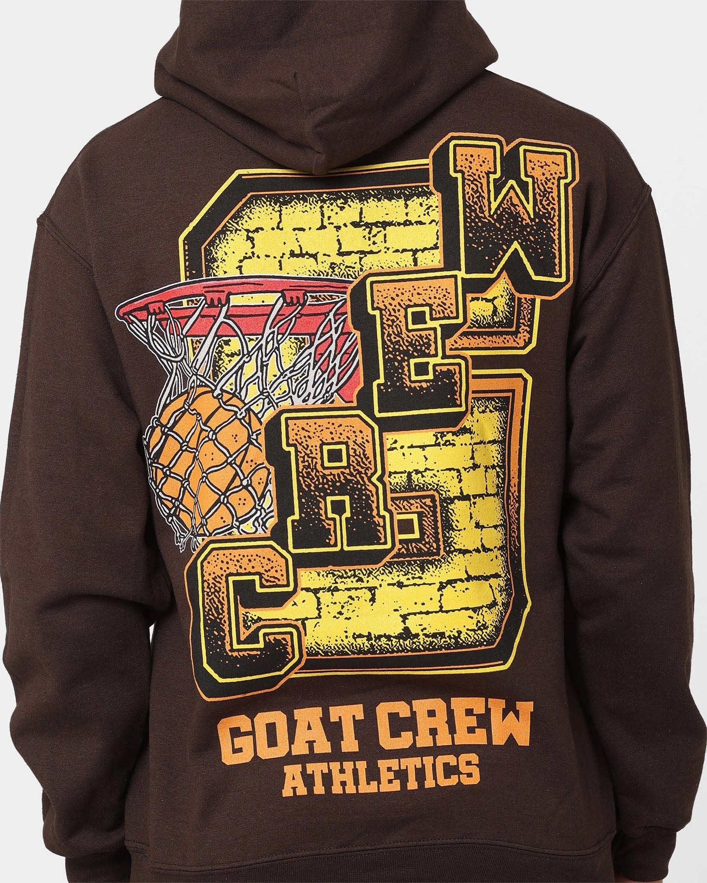Smell Goat Crew G.Crew Athletics Hoodie Brown