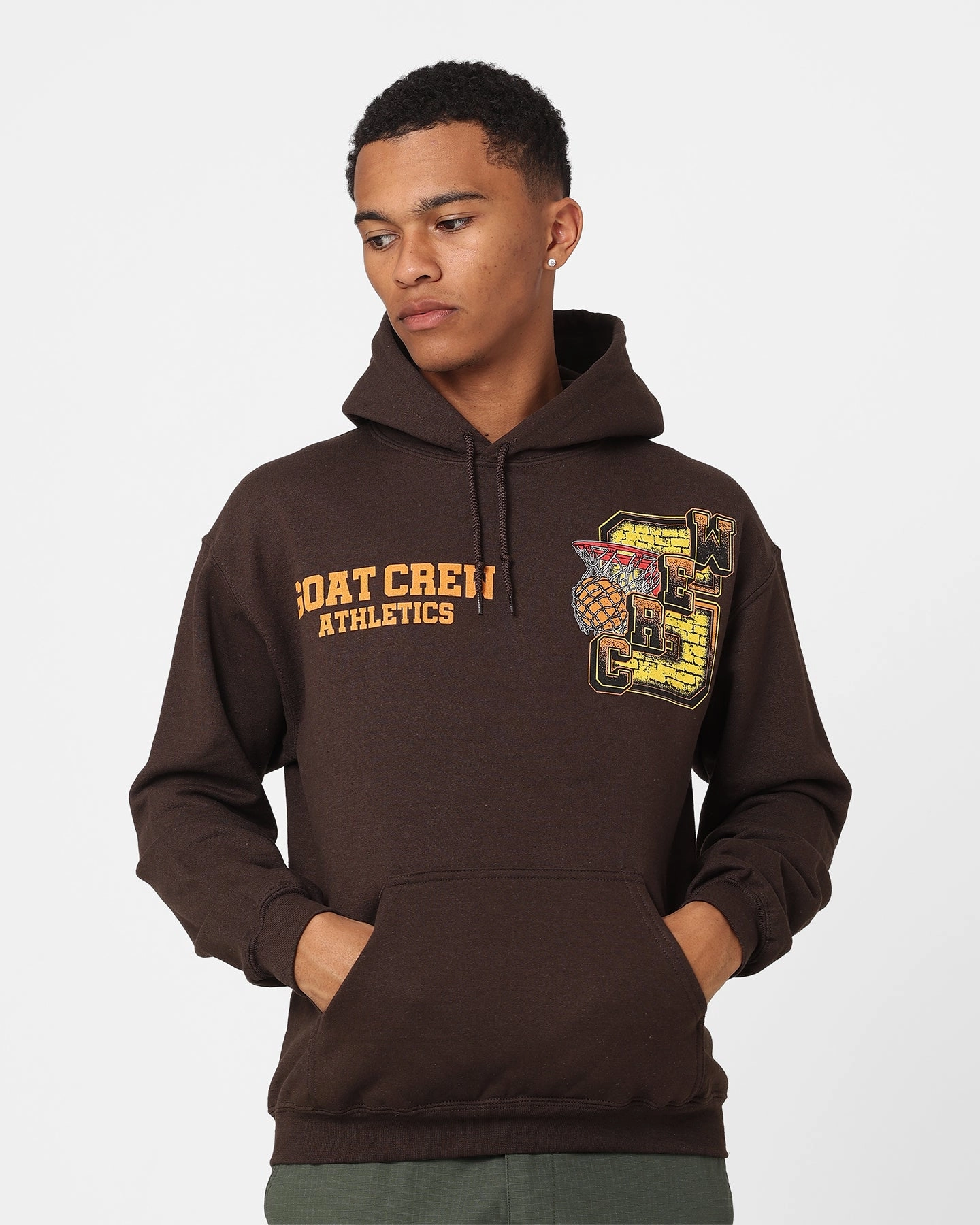 Odor Control Treatment weekend Goat Crew G.Crew Athletics Hoodie Brown