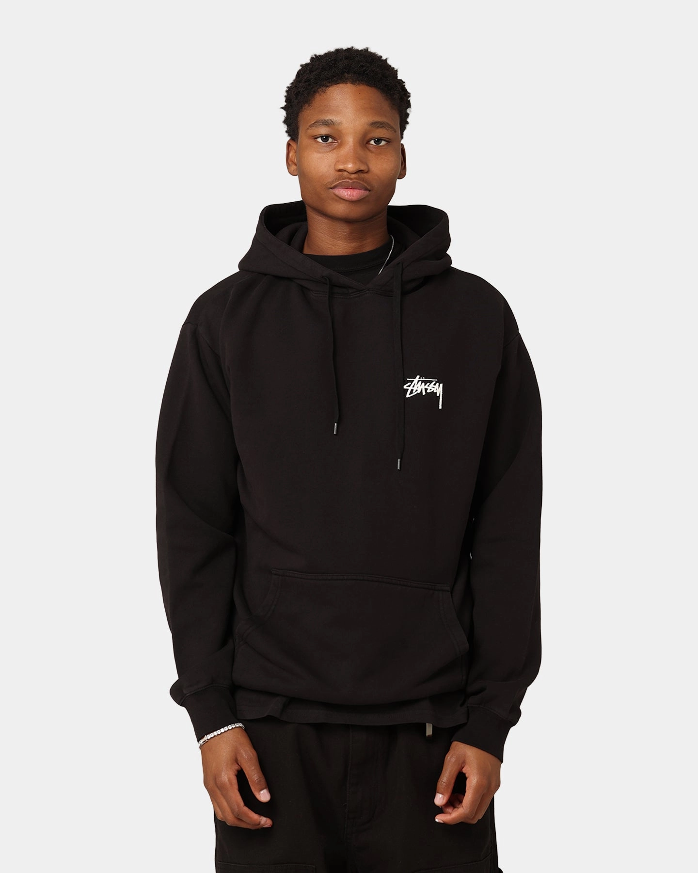 Minimalist Aesthetic St??ssy Fuzzy Dice Fleece Hoodie Pigment Black