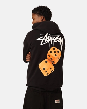 Anti Pill Treatment St??ssy Fuzzy Dice Fleece Hoodie Pigment Black