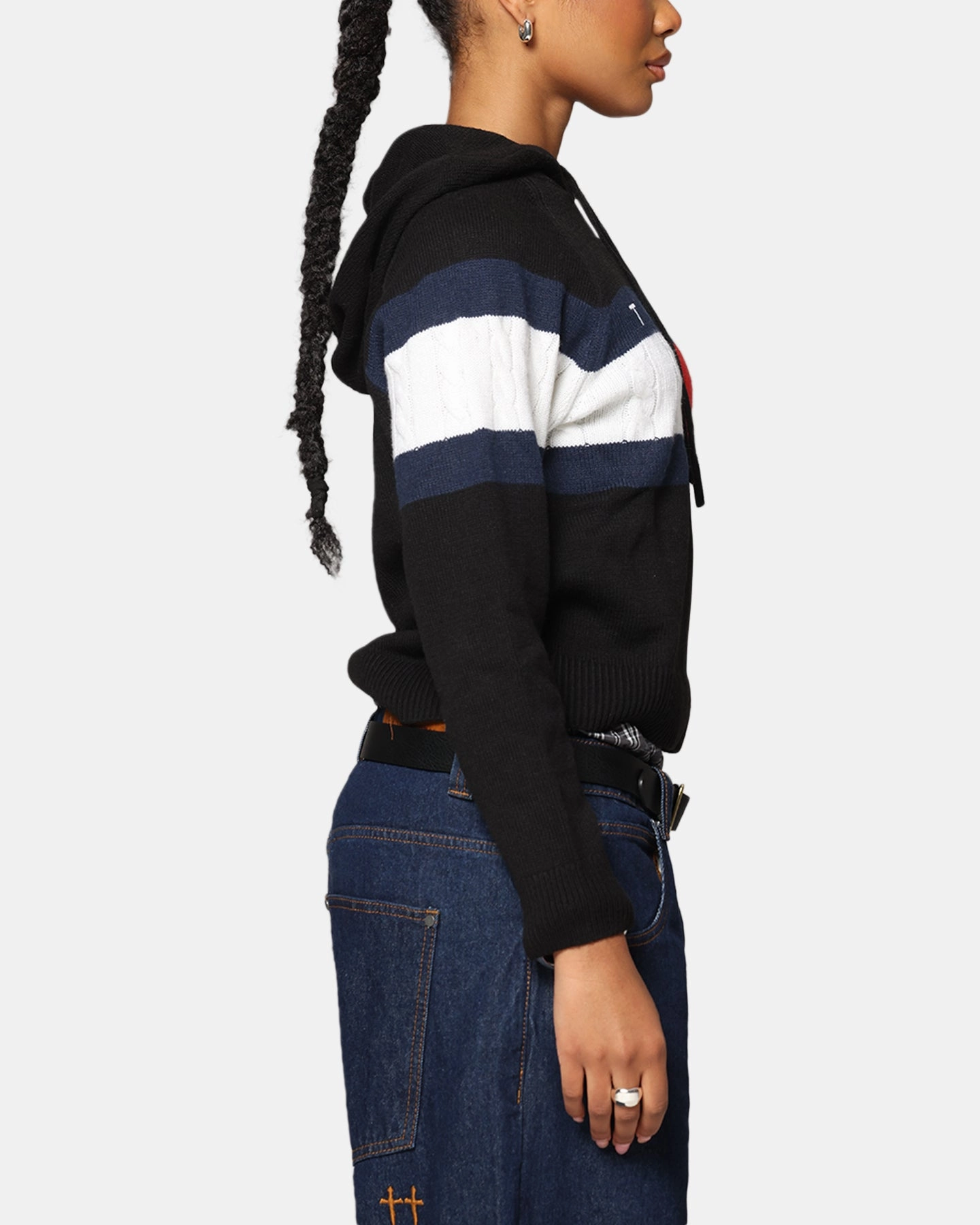 Advanced Layering System Tommy Jeans Women's TJW Center Flag Hoodie Sweater Black