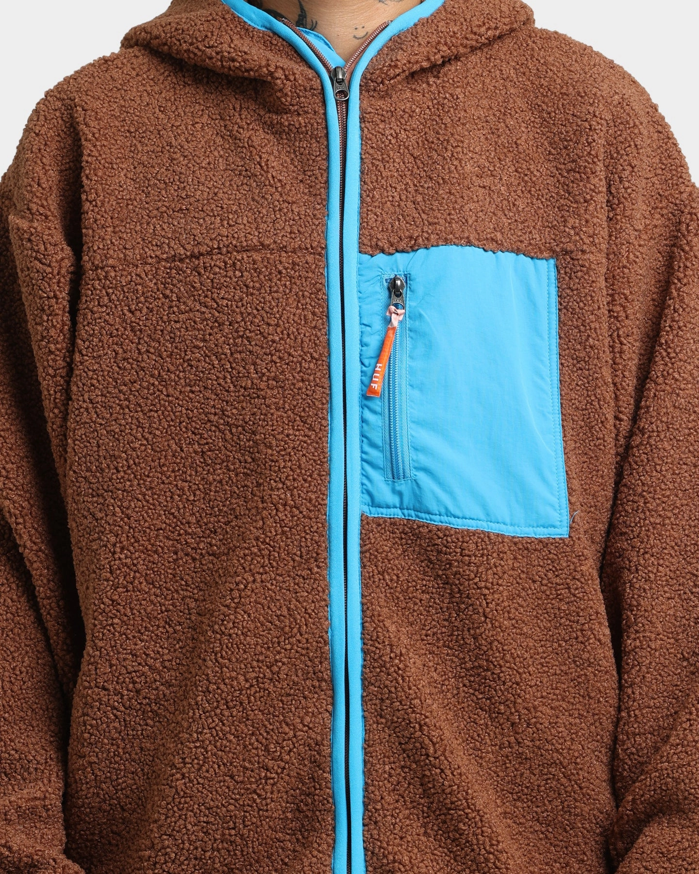 HUF Fort Point Sherpa Jacket Dust Brown Light Insulation