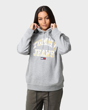 ThermalRetention brand - new Tommy Jeans Oversized College Argyle Hoodie Grey Heather