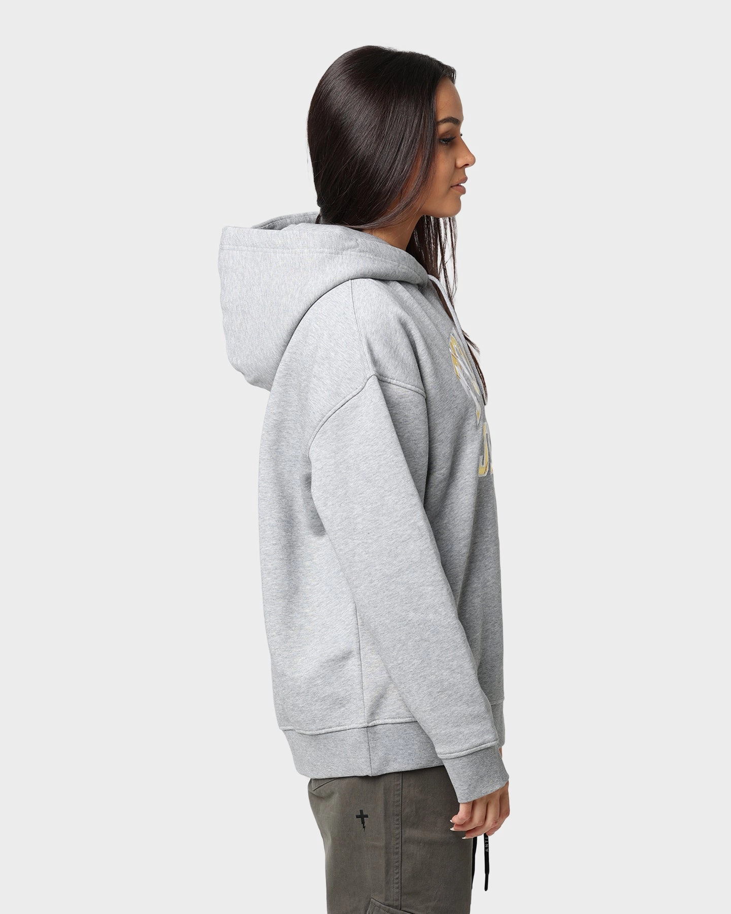Tommy Jeans Oversized College Argyle Hoodie Grey Heather Rain Shield Interchangeable Collar System