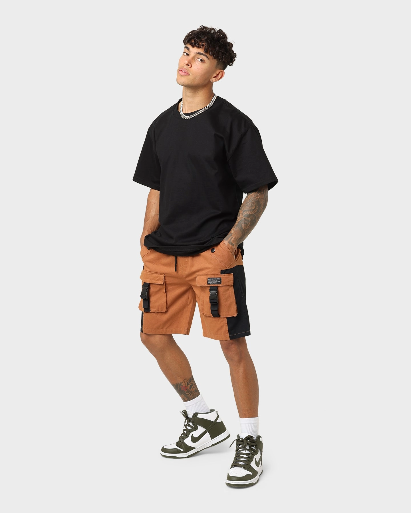 Crooks & Castles Washed Twill Shorts Tan Stylish Fit Vacation Outfit