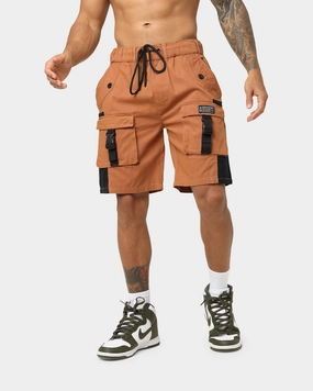 Elastic Waistband Design Chill Mood Crooks & Castles Washed Twill Shorts Tan